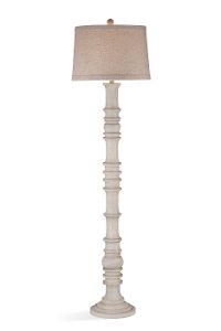 Antique White Wash Floor Lamp - Augusta