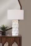 Cream Ceramic Table Lamp with Cavities - Cassidy