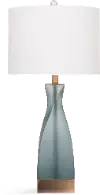 29 Inch Frosted Blue Glass Table Lamp