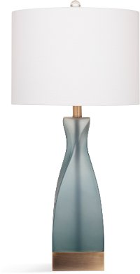29 Inch Frosted Blue Glass Table Lamp