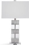 Silver and Crystal Striped Table Lamp - Elara