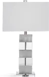 Silver and Crystal Striped Table Lamp - Elara