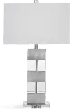 Silver and Crystal Striped Table Lamp - Elara