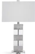 Silver and Crystal Striped Table Lamp - Elara