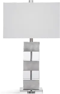 Silver and Crystal Striped Table Lamp - Elara