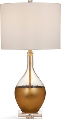Clear and Gold Leaf Table Lamp - Ambrose