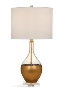 Clear and Gold Leaf Table Lamp - Ambrose