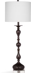 Clearance Turned Metal Pewter Table Lamp with Acrylic Base - Anton