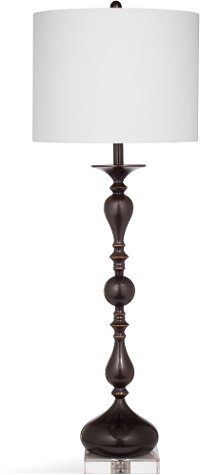 Turned Metal Pewter Table Lamp with Acrylic Base - Anton