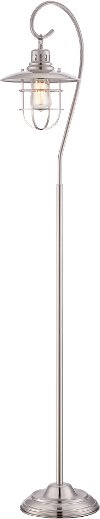 Polished Steel Lantern Floor Lamp - Lanterna II