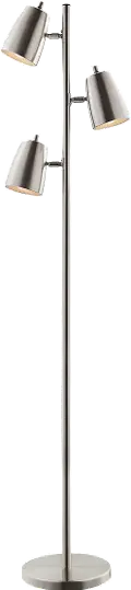 Brushed Nickel 3 Light Tree Floor Lamp
