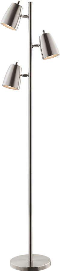 Brushed Nickel 3 Light Tree Floor Lamp