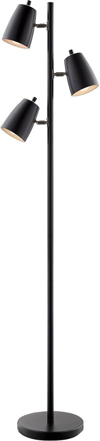 Black 3 Light Tree Transitional Floor Lamp