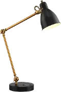 Antique Bronze and Black Desk Lamp with Wireless Charging
