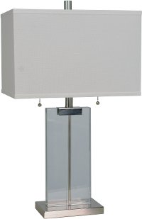 Clear Crystal and Glossy Nickel Table Lamp