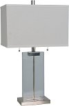 Clearance Clear Crystal and Glossy Nickel Table Lamp