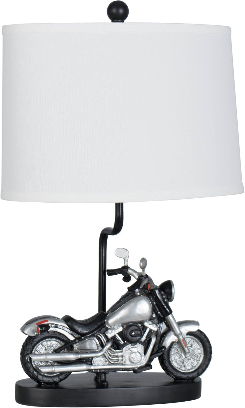 Black And Silver Motorcycle Table Lamp