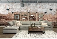 Slate Gray 5 Piece Sectional Sofa with Ottoman - Peyton-2
