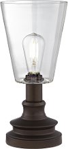 Clearance Dark Bronze and Glass Uplight Table Lamp - Thomas