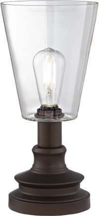 Dark Bronze and Glass Uplight Table Lamp - Thomas