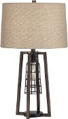 Aged Nickel Caged 2-Light Table Lamp - Julian