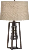 Aged Nickel Caged 2-Light Table Lamp - Julian