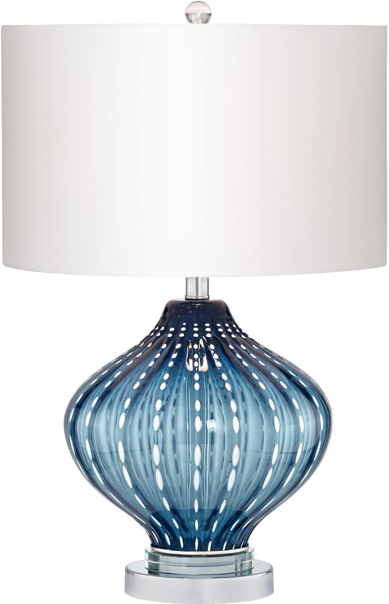 Sea Blue Art Glass Table Lamp, Sea Green Glass Table Lamps