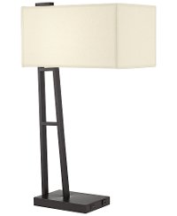 Black Metal Industrial Table Lamp with USB Port