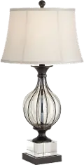 Black Bronze and Caged Clear Glass Table Lamp