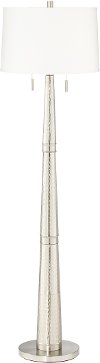 63 Inch Brushed Hammered Nickel Floor Lamp