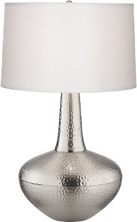 31 Inch Antique Nickel Hammered Table Lamp
