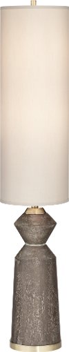 Brown Resin Column Faux Wood Floor Lamp