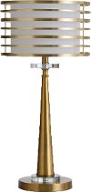 25 Inch Metal Steel and Crystal Table Lamp