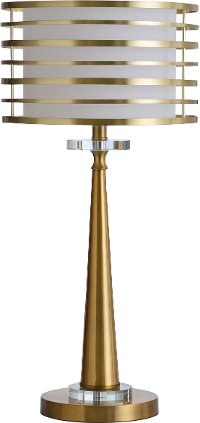 25 Inch Metal Steel and Crystal Table Lamp