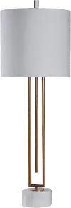 43 Inch Gold and White Marble Contemporary Table Lamp