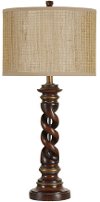 Clearance Regal Brown Column Twist Table Lamp