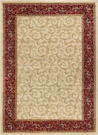 ELG54025X7 5 x 7 Medium Oriental Ivory, Gold, and Red Area Rug - Elegance