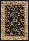 ELG54035X7 5 x 7 Medium Ivory, Gold, and Black Area Rug - Elegance