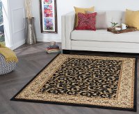 ELG54035X7 5 x 7 Medium Ivory, Gold, and Black Area Rug - Elegance-2