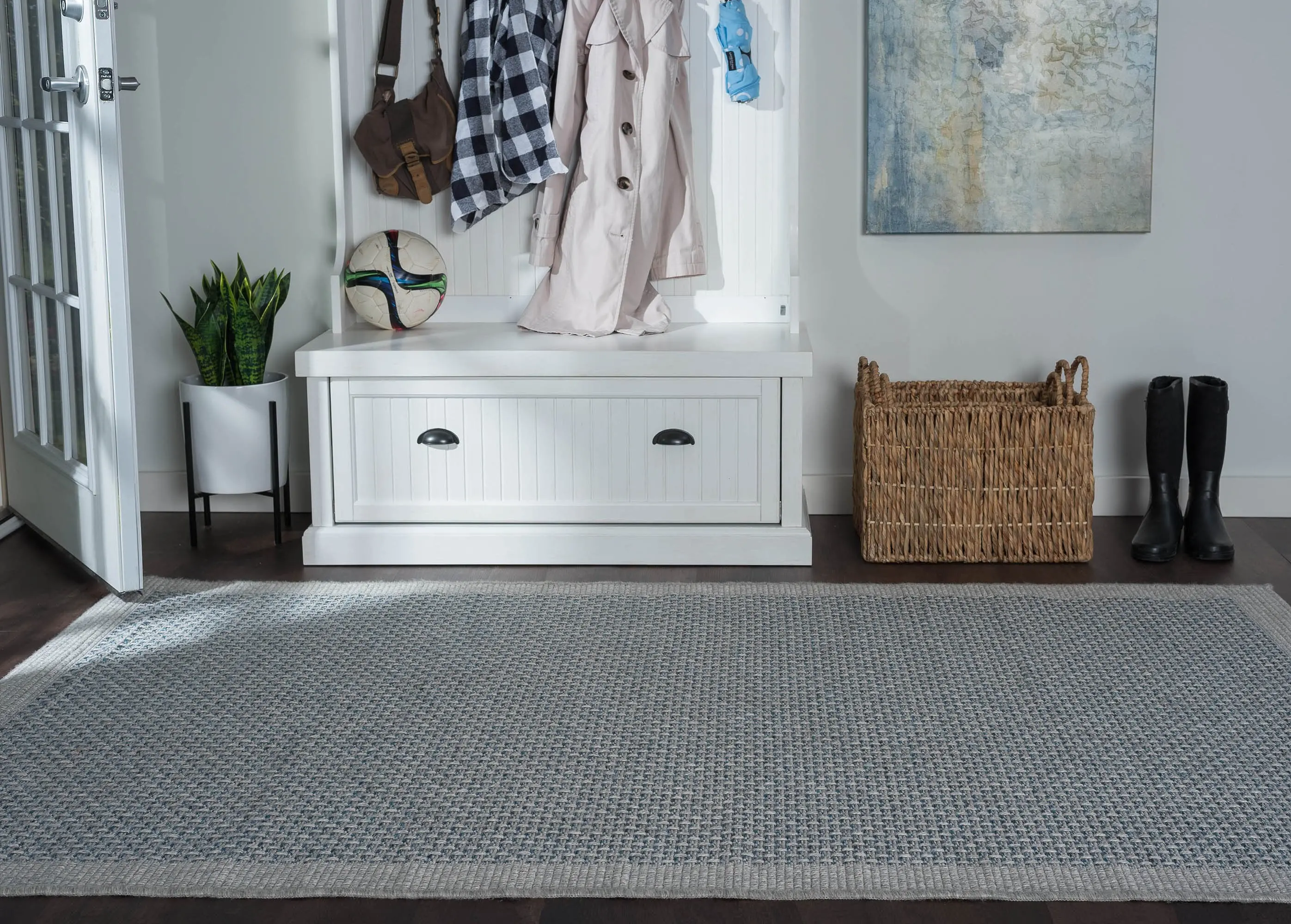 SRN10065X7 Serenity 5 x 7 Modern Solid Blue Indoor-Outdoor Rug-6