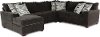 Dark Gray 4 Piece Sectional Sofa with RAF Loveseat - Autumn