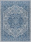 VND14145X8 5 x 7 Medium Medallion Blue Indoor-Outdoor Rug - Veranda