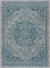 VND14195X8 5 x 7 Medium Medallion Aqua Indoor-Outdoor Rug - Veranda