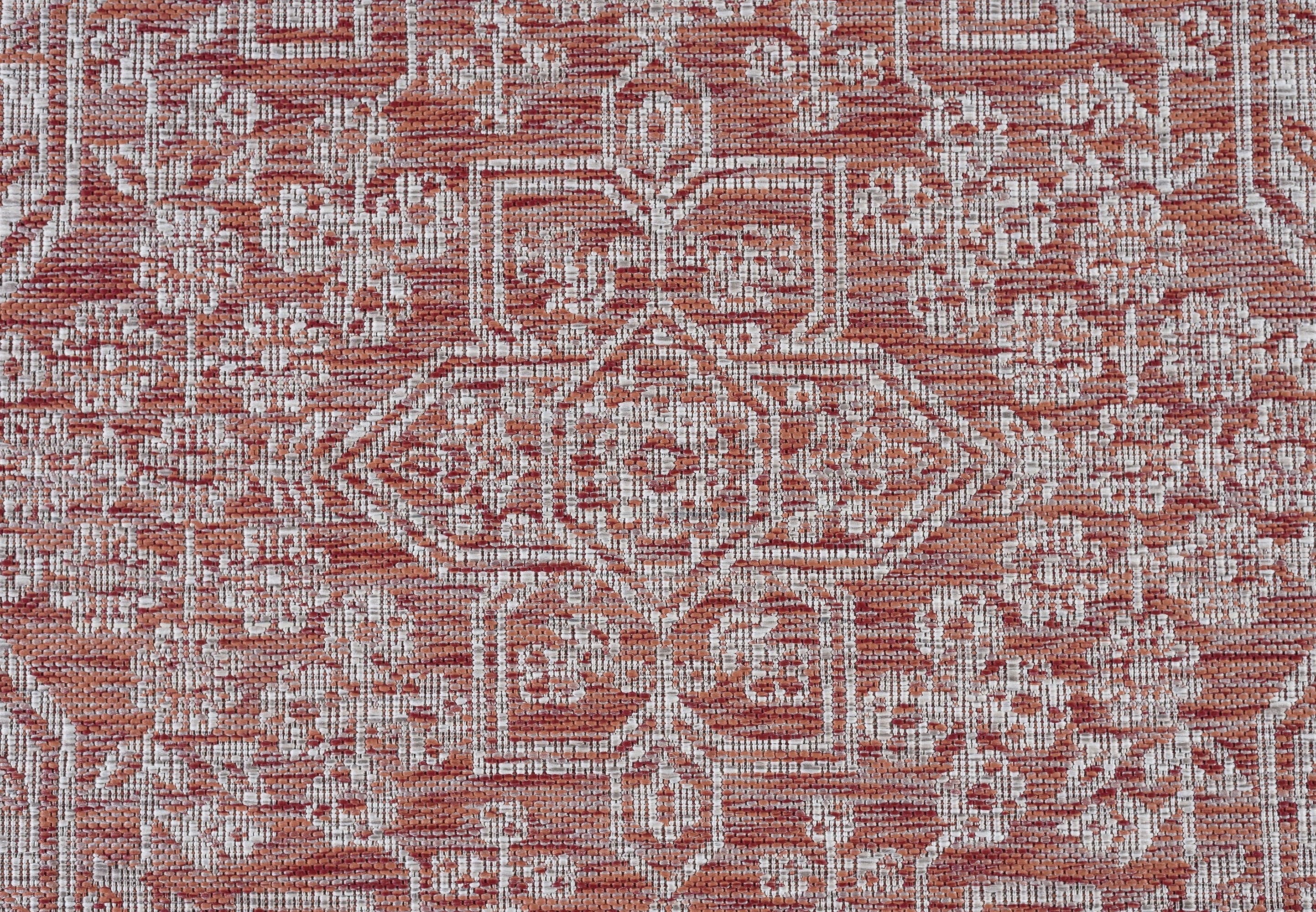 VND14205X8 5 x 7 Medium Medallion Terracotta Indoor-Outdoor Rug - Veranda-8