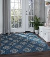 VND15145X8 5 x 7 Medium Geometric Indigo Blue Indoor-Outdoor Rug - Veranda