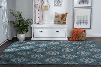 VND15155X8 5 x 7 Medium Medallion Teal Indoor-Outdoor Rug - Veranda-6
