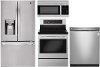 KIT LG 4 Piece Kitchen Appliance Package with 6.3 cu. ft. Electric Range - Stainless Steel