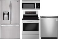 KIT LG 4 Piece Kitchen Appliance Package with 6.3 cu. ft. Electric Range - Stainless Steel
