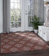 VND15205X8 5 x 7 Medium Geometric Terracotta Indoor-Outdoor Rug - Veranda