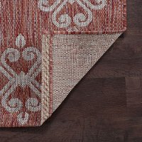 VND15205X8 5 x 7 Medium Geometric Terracotta Indoor-Outdoor Rug - Veranda-4